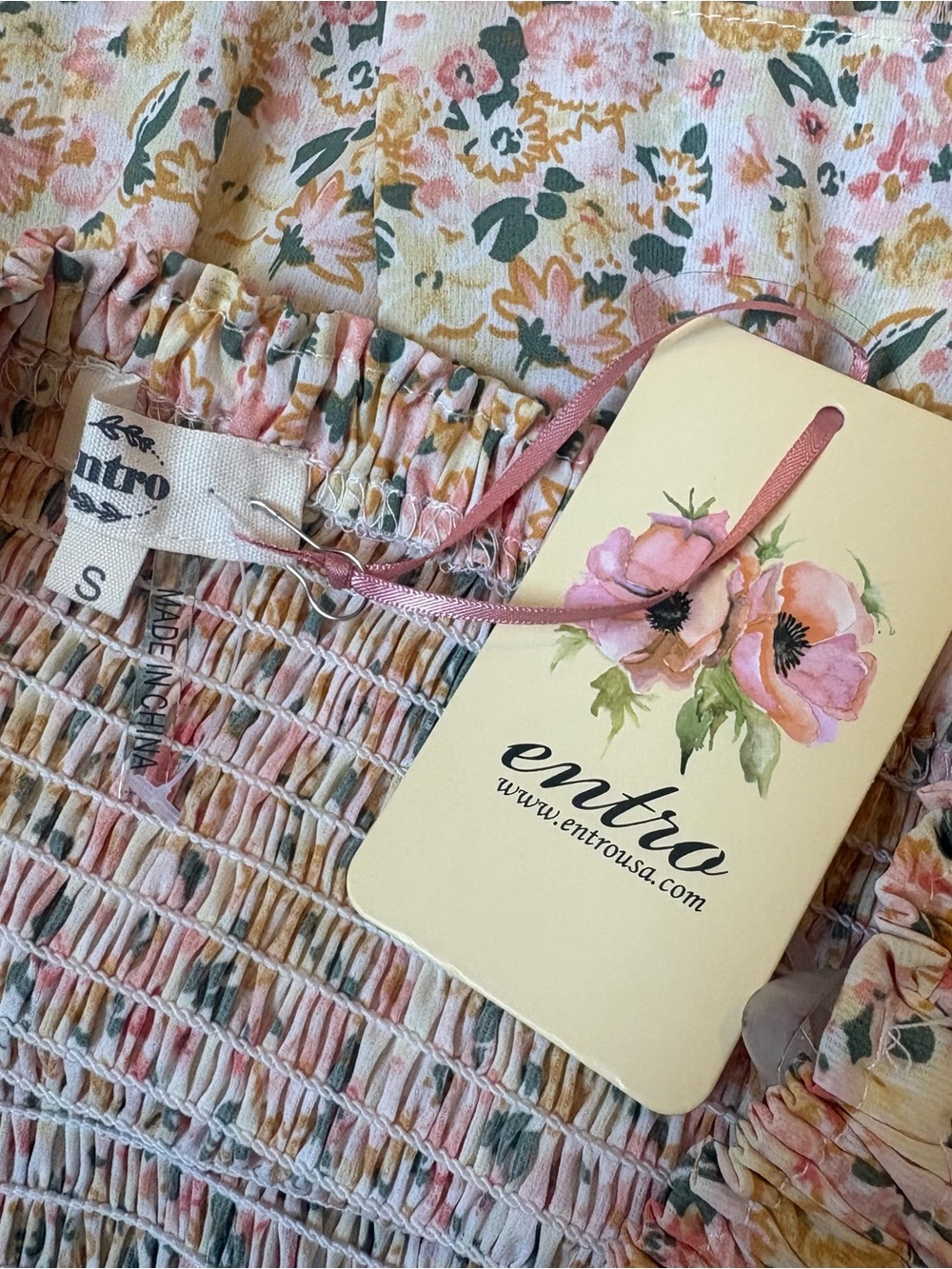 Entro Floral Tiered smocked Skort
